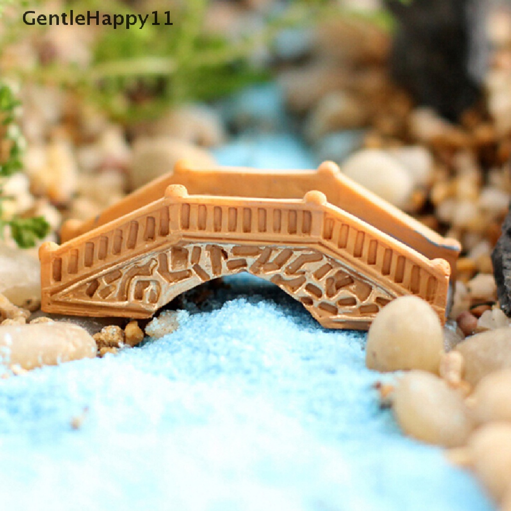 Gentlehappy Miniatur Jembatan Batu Patung Peri Kerajinan Ornamen Dekorasi Taman Rumah DIY Lanskap Mikro Putih Kuning 2warna id