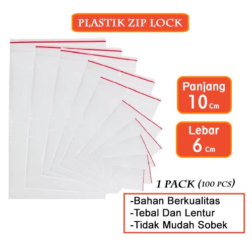 PLASTIK KLIP UKURAN 6 X 10 PLASTIK CTIK CLIP 100 PCS PREMIUM TERMURAH