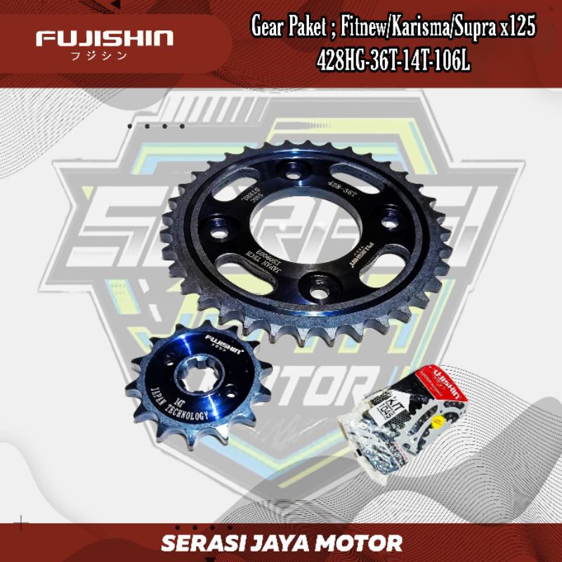 Fujishin GEAR PAKET FIT NEW / KARISMA / SUPRA X125 (428HG-36T-14T-106L)