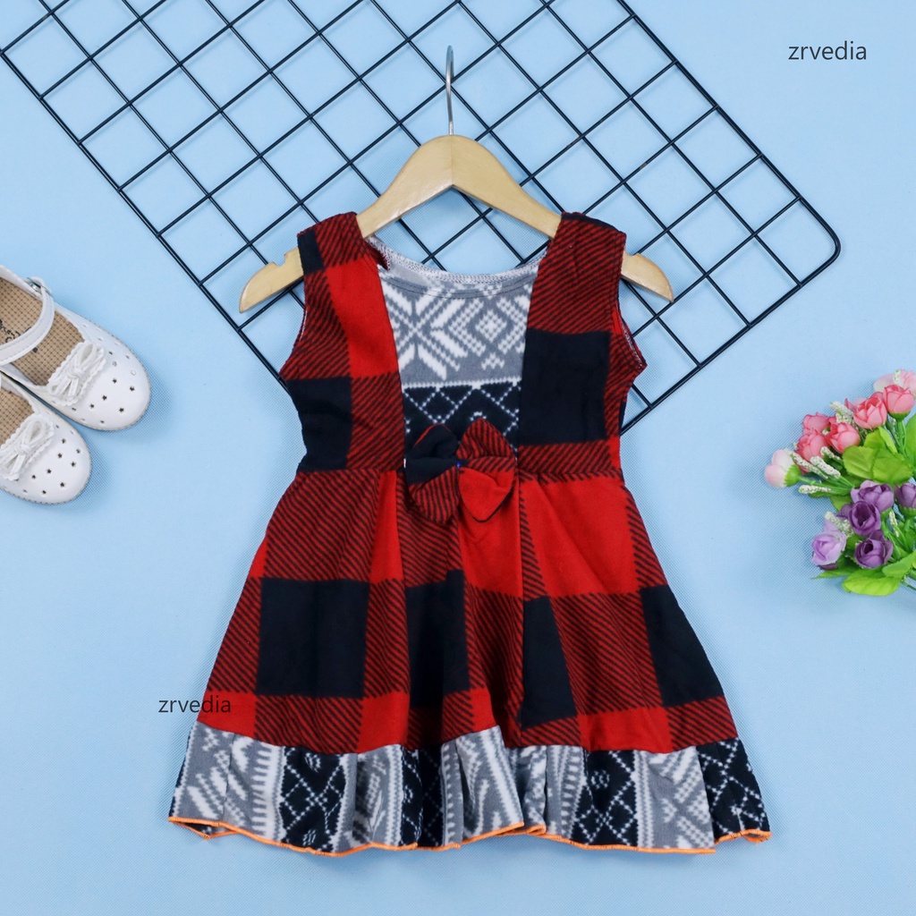 [BLUDRU FLANEL] Dress Aurora uk Bayi 3-12 Bulan / Baju Anak Perempuan Murah Pakaian Pesta Gaun Kensi