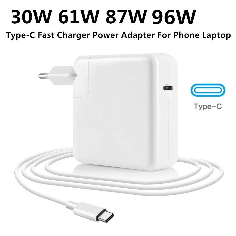 Adapter Power Charger 96W PD USB-C 87W Tipe C Fast Charging Untuk Laptop / Handphone