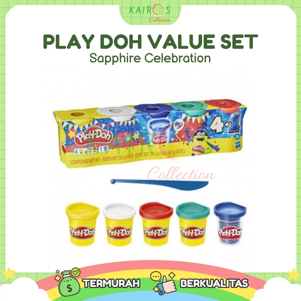 Play Doh Value Set Sapphire Celebration - 5 pack Hasbro F1848 Playdoh