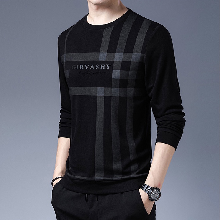 9SEVEN-Baju sweater GIRVA / baju salur keren lengan panjang / baju kaos trendy kekinian