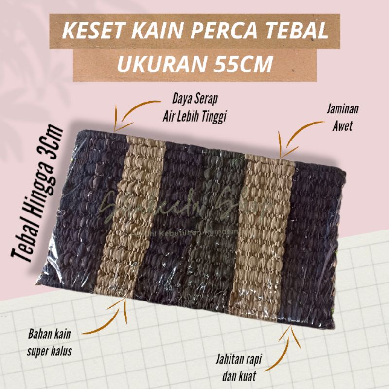 Keset Kaki Kamar Mandi Super Tebal dan Serap Air Keset Kain Perca Panjang untuk Rumah Ruang Tamu Kes