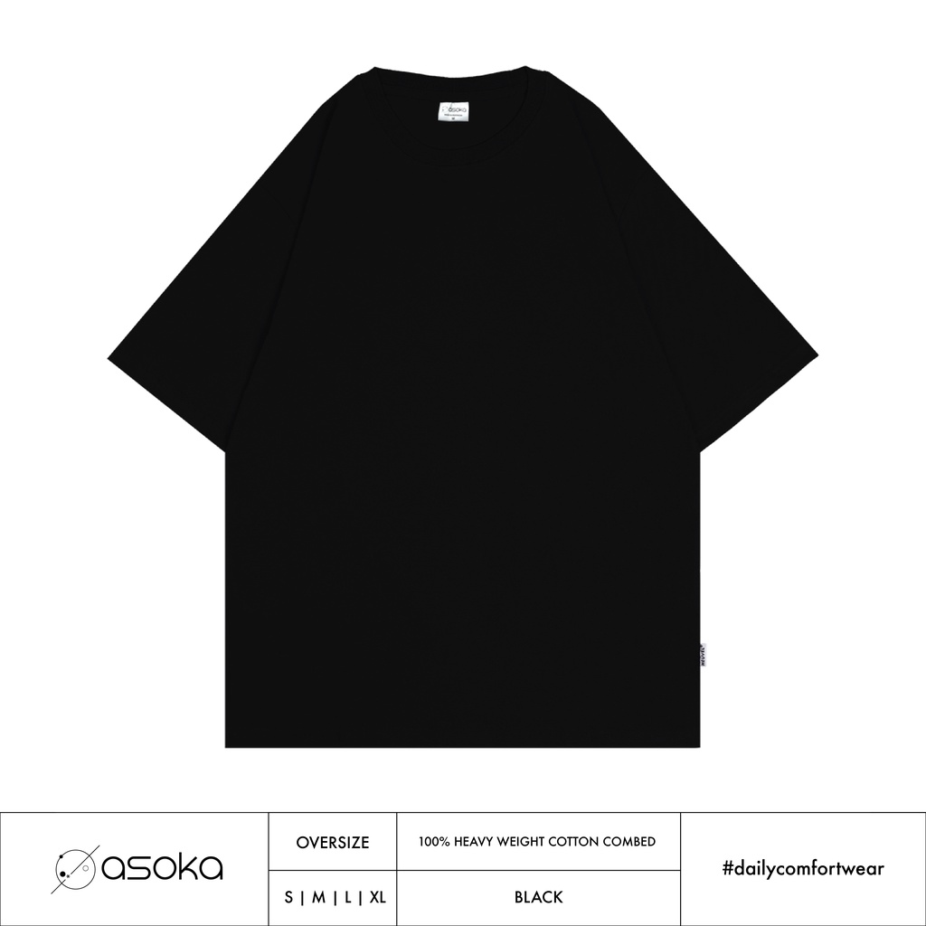 Kaos Polos Hitam Oversize | Heavy Cotton Black Oversize T Shirt