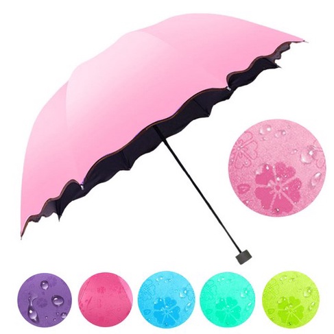 Payung Lipat 3 Dimensi  Magic Umbrella / Lapisan Hitam Anti UV