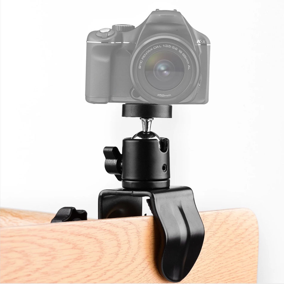 Photo Studio U Shaped Clip Clamp with Ball Head Bracket for Camera Flash Light Stand