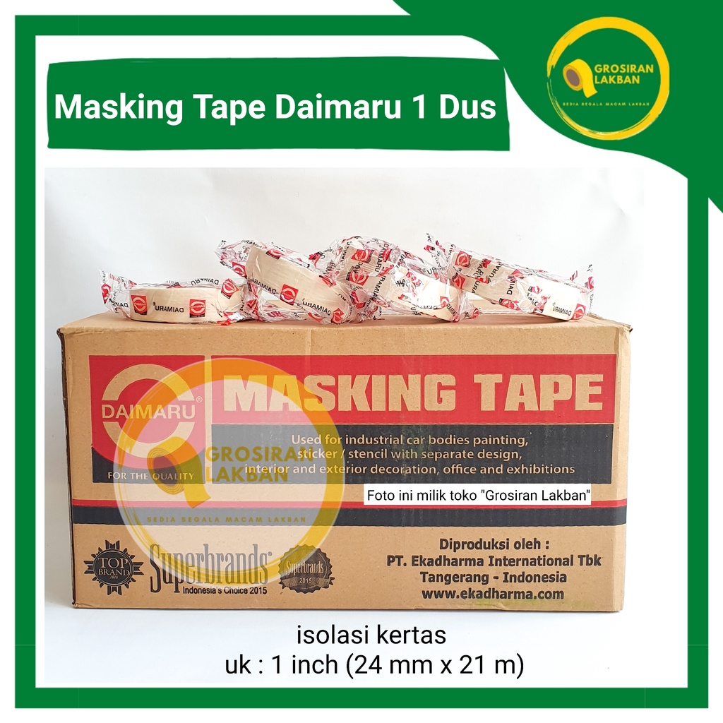 

Masking Tape 1 Inch Daimaru Lakban Kertas uk 24mm x 21m qty 1 Dus Isolasi Selotip