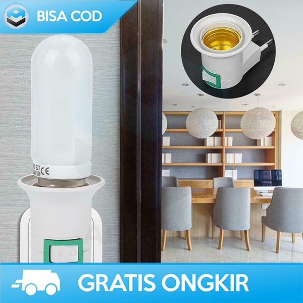 FITTING BOHLAM COLOK E27 DENGAN SAKLAR ON-OFF EU PLUG 250 VOLT 6 AMPER
