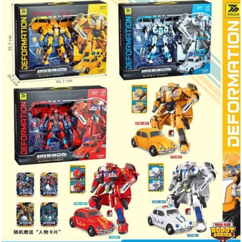 2 Robot Transformers Bumblebee VW  &amp; Camaro METAL ALLOY 2in1 BESAR 19CM