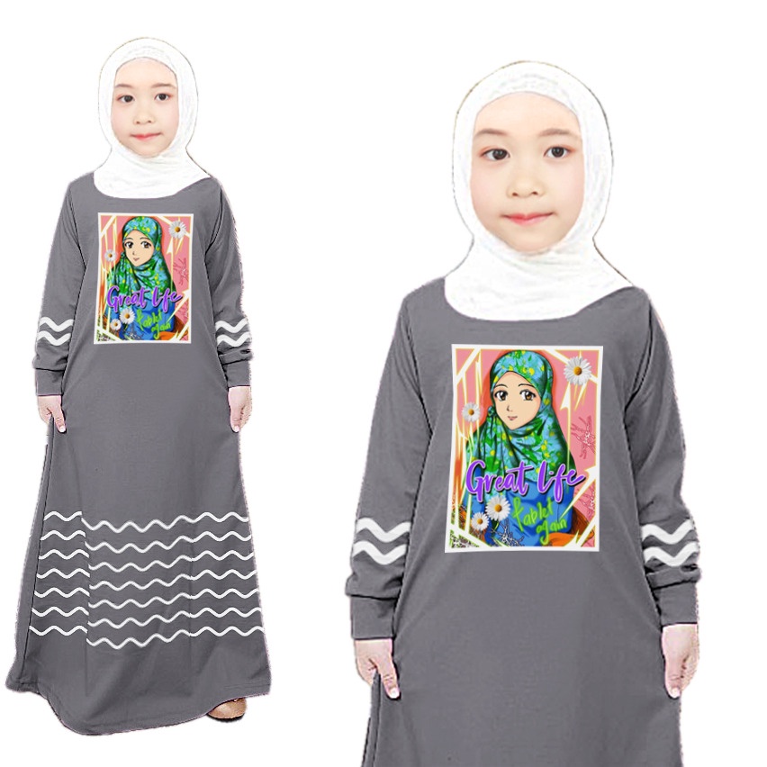 RILLO - Gamis Dress Anak Great Life usia 3-12 tahun