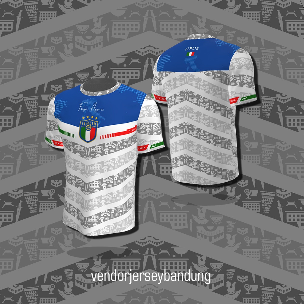 [Bisa COD] Kaos Jersey Bola Italia Fantasy Edition - Sablon Full Printing Free Tambah Nama dan Nomor