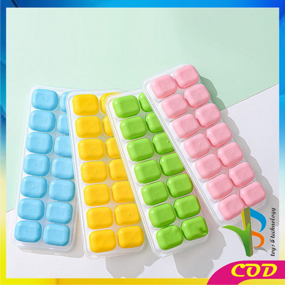 RB-C532 Cetakan Es Batu Dengan Tutup Bentuk Kotak Bahan Silikon Serbaguna / Ice Cube Tray 14 Slot / Cetakan Coklat Pudding Jelly