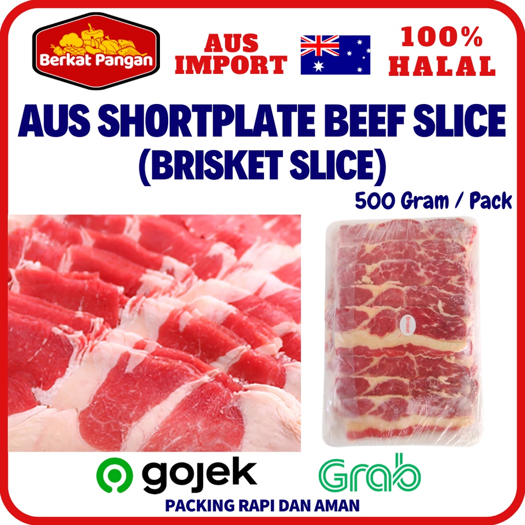 AUS Shortplate Beef Slice Grassfed (Brisket Slice) 500gr