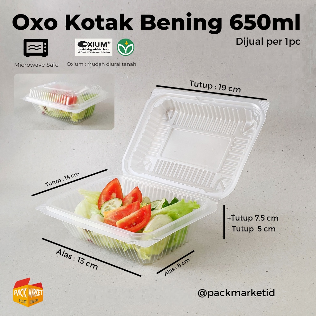 Kotak Makan Oxium Premium - Harga per 5 pc sudah termasuk bubble wrap