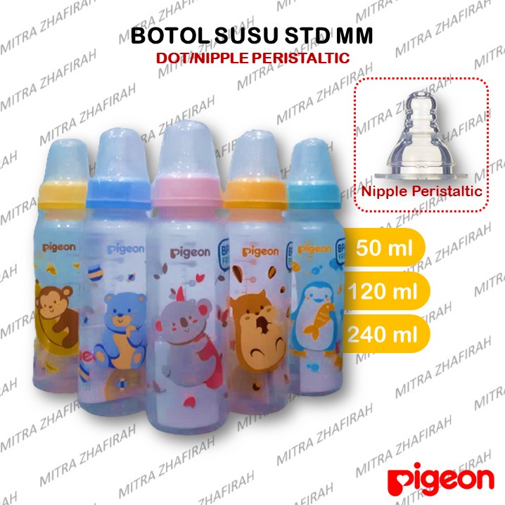 [bisa COD] Botol Susu Pigeon newborn 50ml 120ml 240ml | Botol Susu Pigeon STD MM Nipple Peristaltic 50ml 120ml 240ml | Botol Susu Pigeon NewBorn