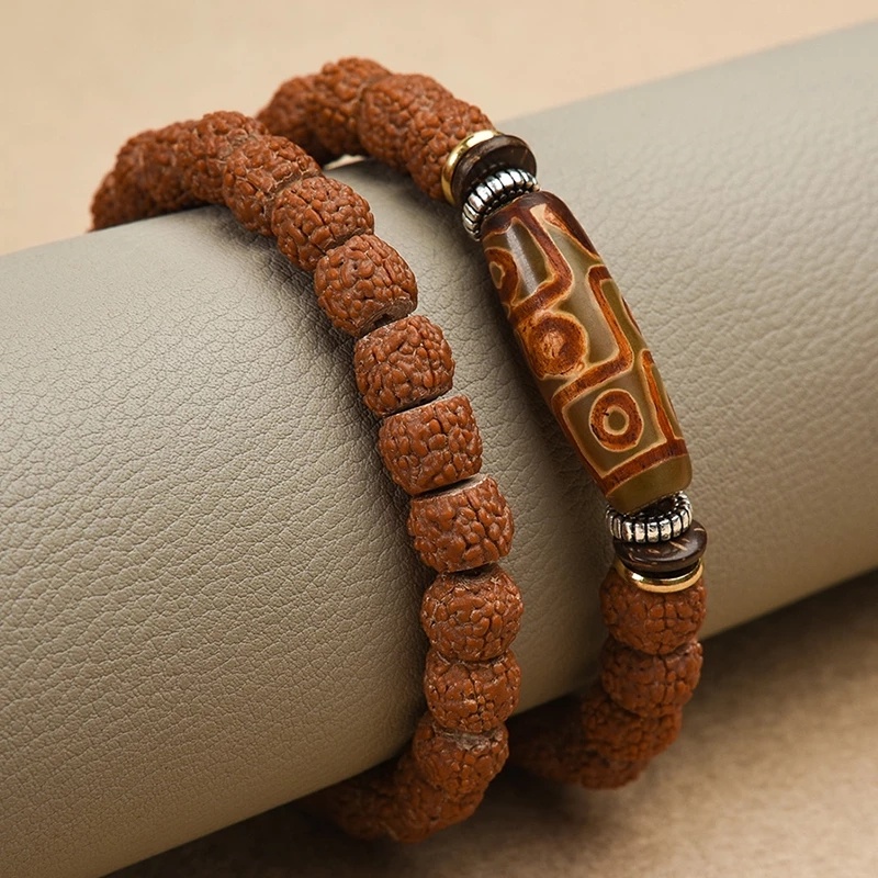 Gelang Tangan Manik-Manik Mala Vajra Bodhi Rudraksha Meditasi Untuk Pria