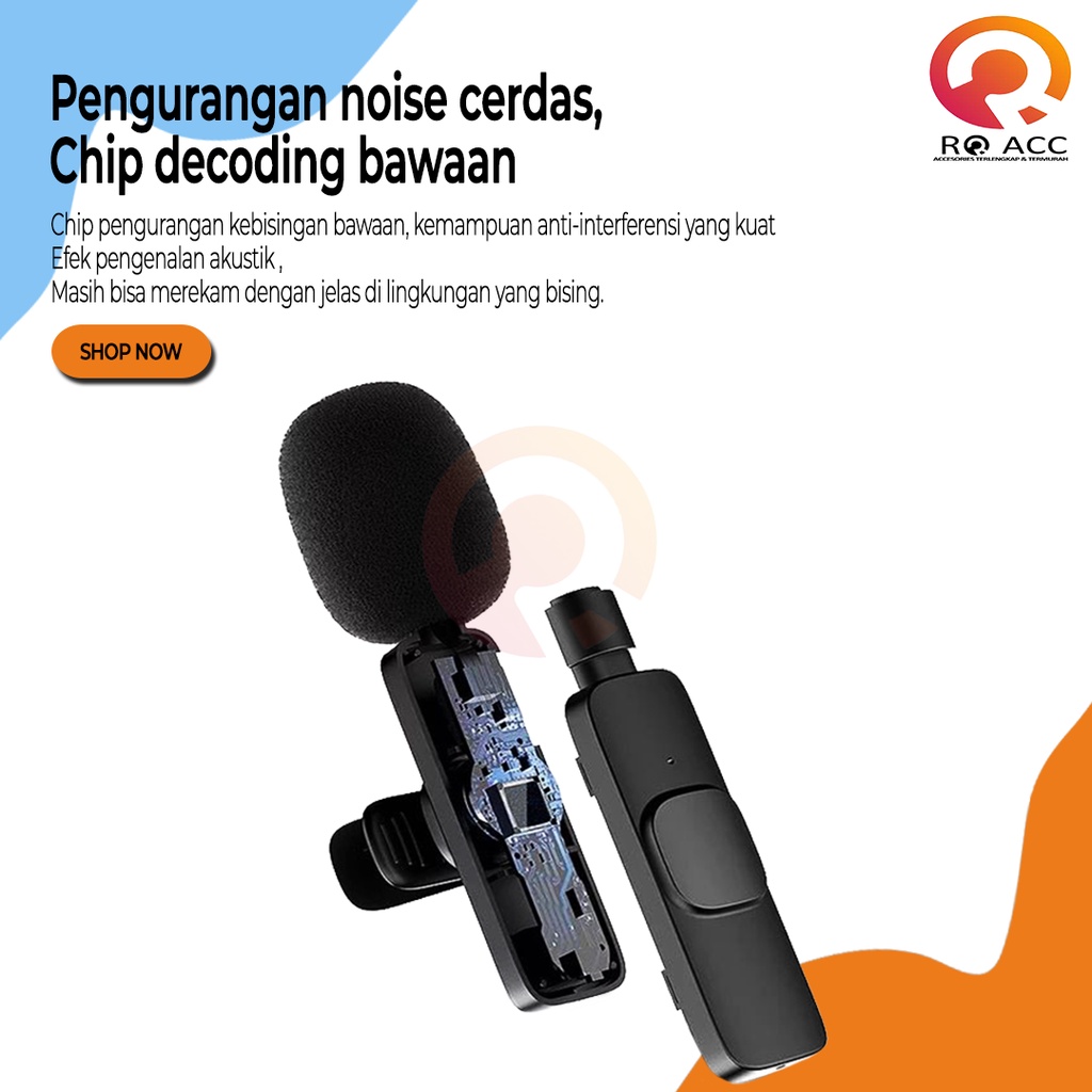 [RO ACC] K8 WIRELESS MICROPHONE TYPE C / LIGHTING MIC CLIP ON