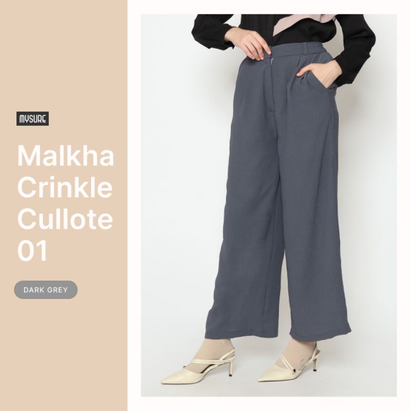 CELANA KULOT ELEGANT MALKHA CRINKLE CULLOTTE 01