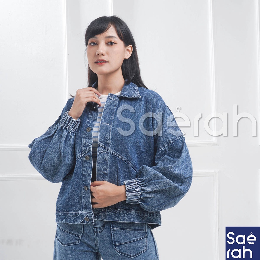 Saerah - Jaket Jeans Wanita Oversize korean style wanita Denim