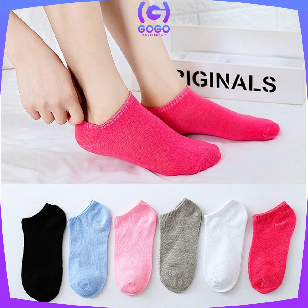 GOGO-P52 Kaos Kaki Pendek Dewasa Motif Polos / Short Socks Kaos Kaki Semata Kaki / Kaos Kaki Ankle