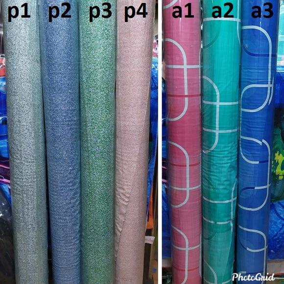 Karpet Lantai Plastik Meteran Motif Kayu Alas Taplak Meja Perlak Vinyl