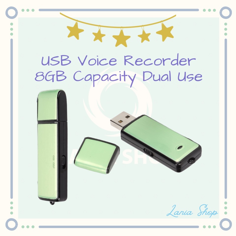 USB Portable Digital Voice Recorder  - 8GB Capacity Dual Use