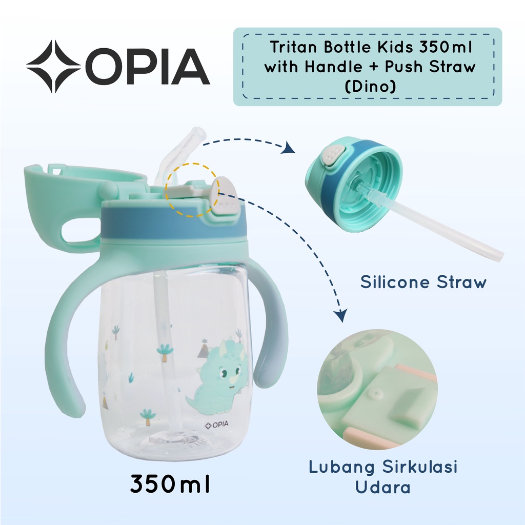 OPIA TRITAN BABY WEIGHTED STRAW BOTTLE WITH HANDLE 350ML