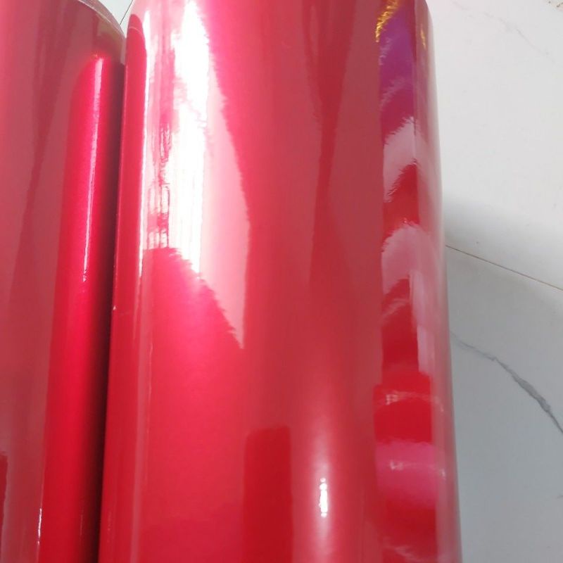 Skotlet metalik glosy merah lebar 50cm