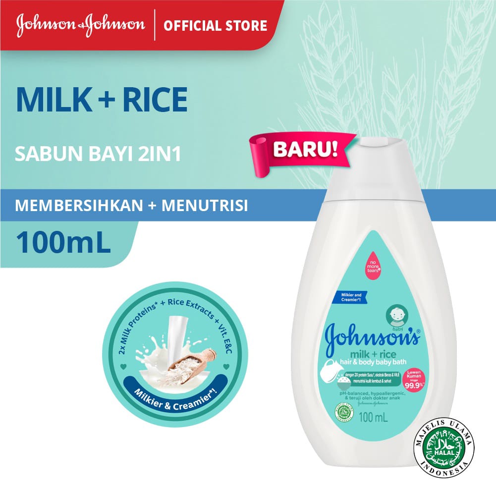 JOHNSON'S Hair &amp; Body Baby Bath Sabun shampo Bayi 100ml KT4