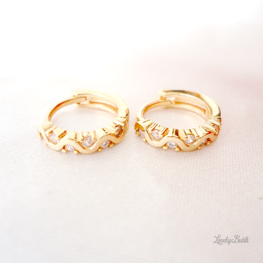 Anting Jepit Xuping Gold Perhiasan Fashion Wanita Mil4 Anting Klip Korea Model Permata Premium Lovelybutik