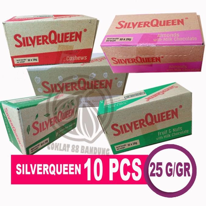 

SilverQueen 25gr Isi 10pcs Box Cokelat - Silver Queen 25 gr X 10 pcs