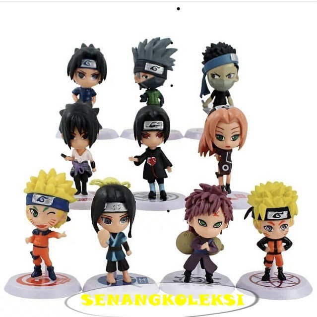 Figure Naruto 1 set isi 10 pcs/Topper Cake KUE NARUTO TERMURAH