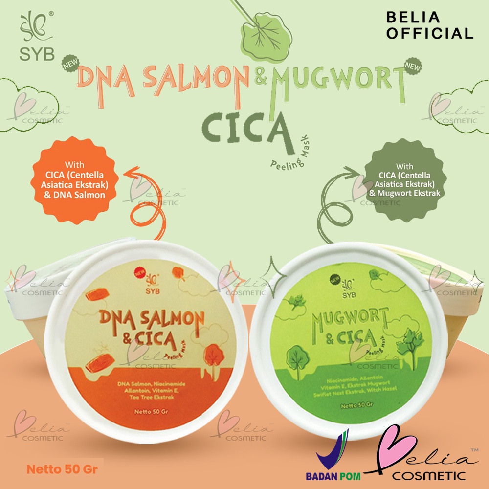 ❤ BELIA ❤ SYB Cica Peeling Mask | Mugwort | DNA Salmon 50gr | BPOM