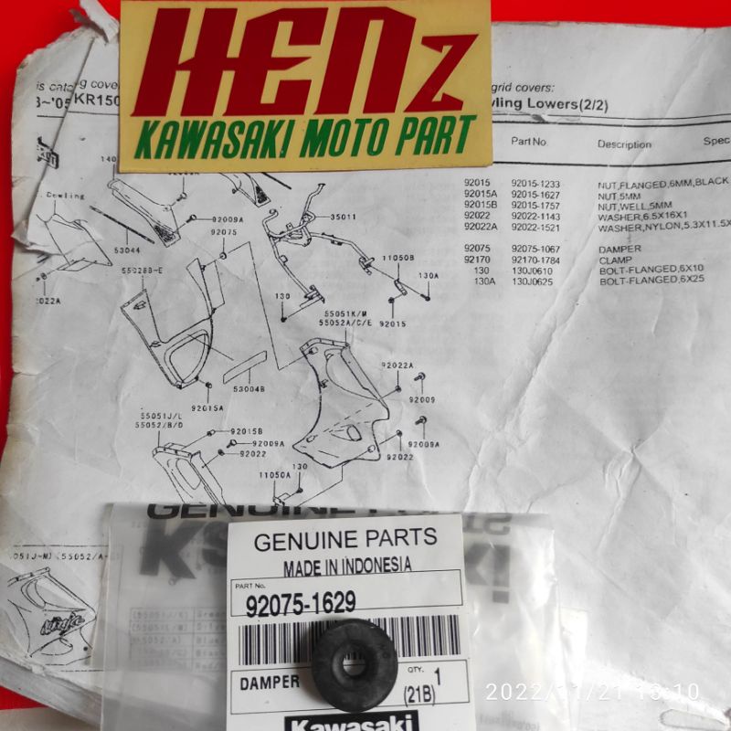 damper karet body fairing Kawasaki ninja rr old se krr
