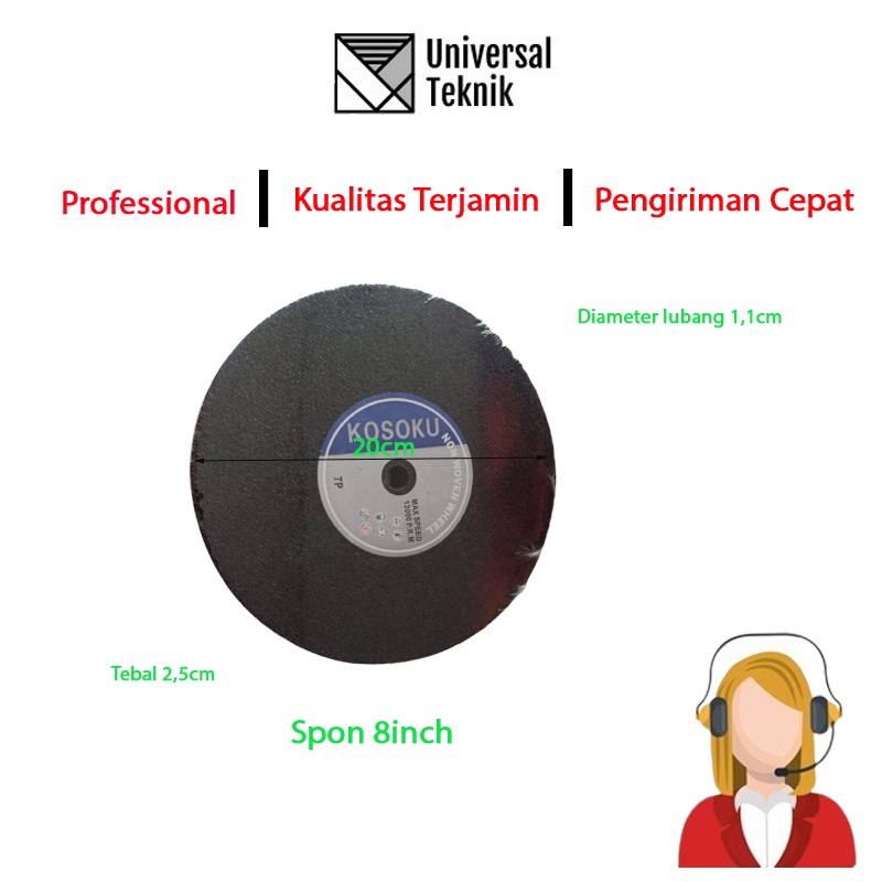 Spon non woven 8 inch spon Scotch brite spon non woven 8" spon gerinda