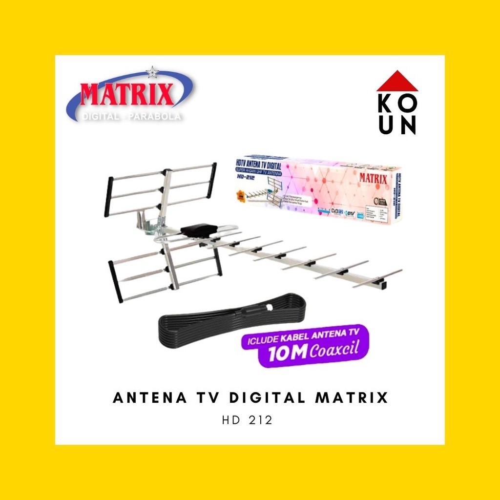 RK (COD READY) ANTENA MATRIX HD212 / HD 212 / HD-212 ANTENA TV DIGITAL + BOOSTER (FREE KABEL)