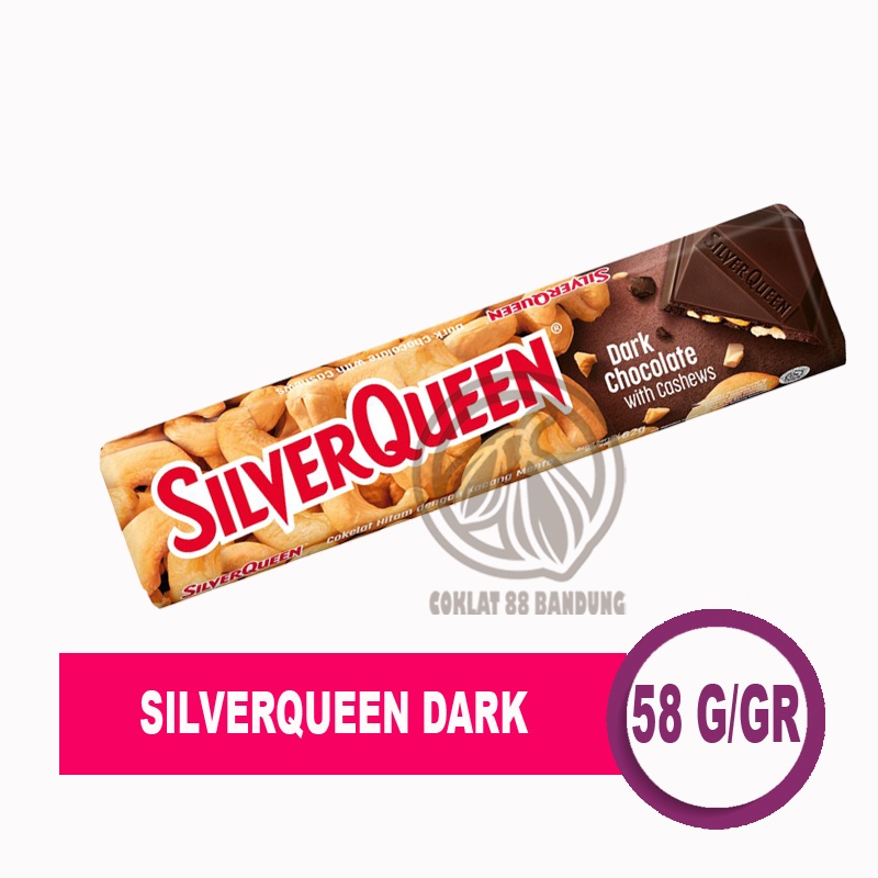 

SILVER QUEEN DARK CHOCOLATE 58 GRAM, SILVERQUEEN DARK COKLAT 58GR, COKLAT SILVERQUEEN DARK