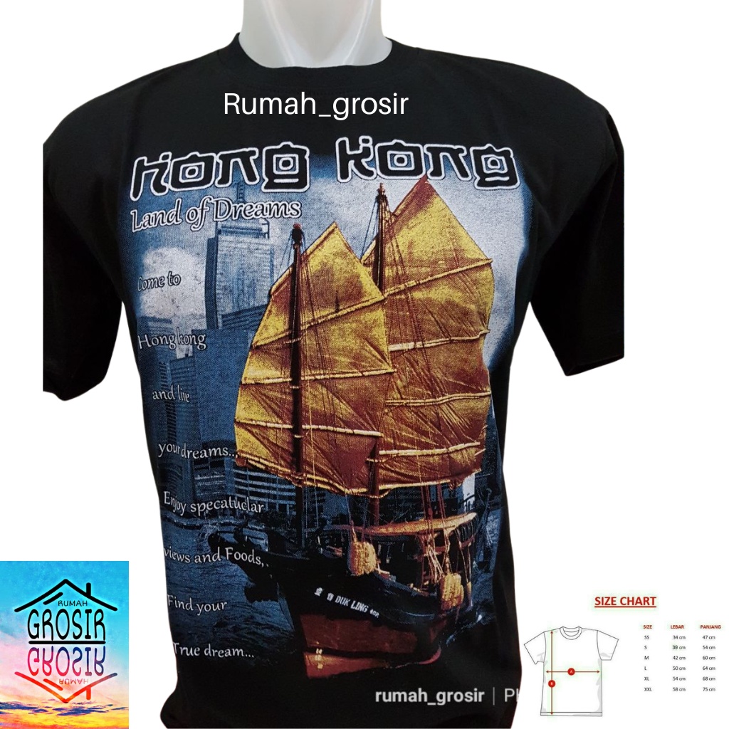 Kaos Hongkong Hitam Souvenir Negara Hongkong Oleh Oleh Hongkong