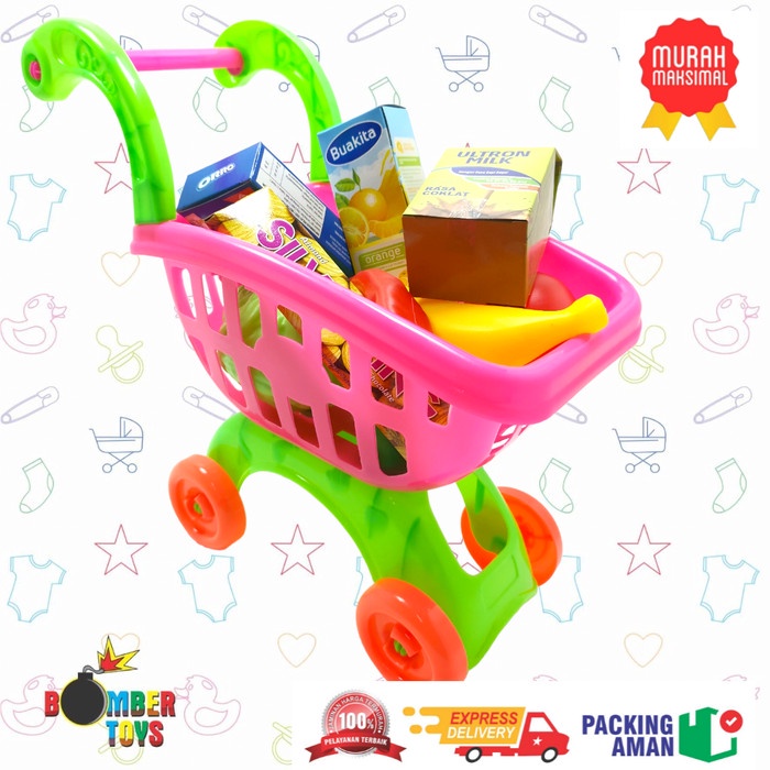 MAINAN ANAK Trolley Supermarket Set Mainan Troli Belanja Keranjang BIG