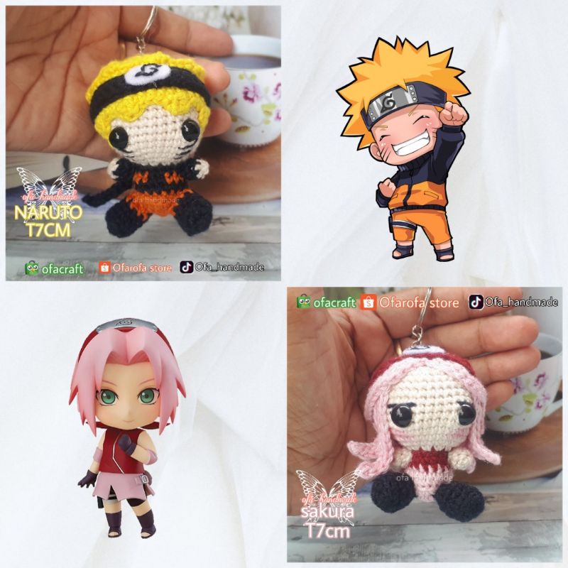 gantungan kunci naruto amigurumi boneka rajut