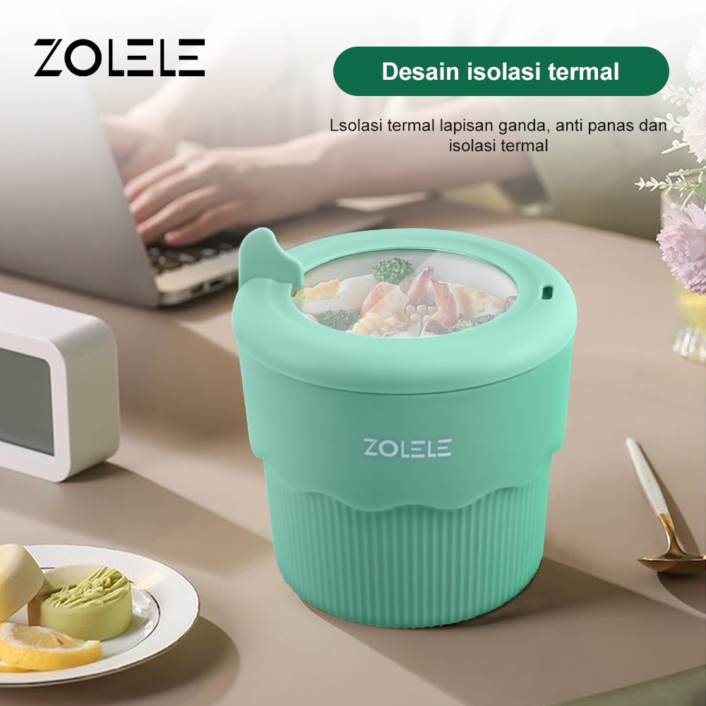 ZOLELE Panci Listrik Serbaguna 1.2L Panci Masak Multi Electric Cooker Shabu Pot Penanak Nasi Mini Portable Penanak Nasi Kukus Steamer Peralatan Dapur  Deep Fryer Non-Stick Food Processor Pot ZC307