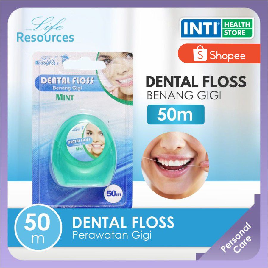 Life Resources | Dental Floss 50m | Benang Gigi | Perawatan Gigi