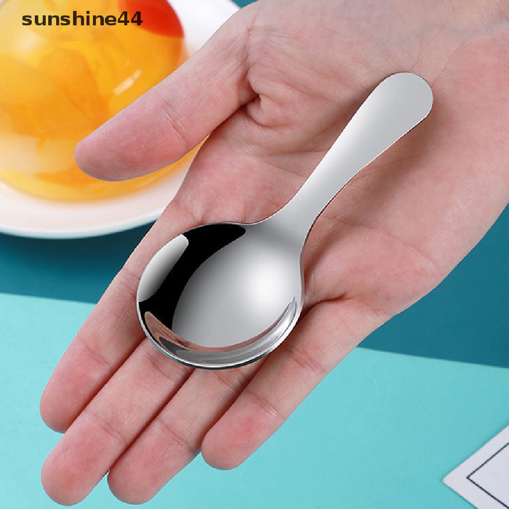 Sunshine Sendok Teh / Gula / Garam / Bumbu Bahan Stainless Steel Dengan Gagang Pendek