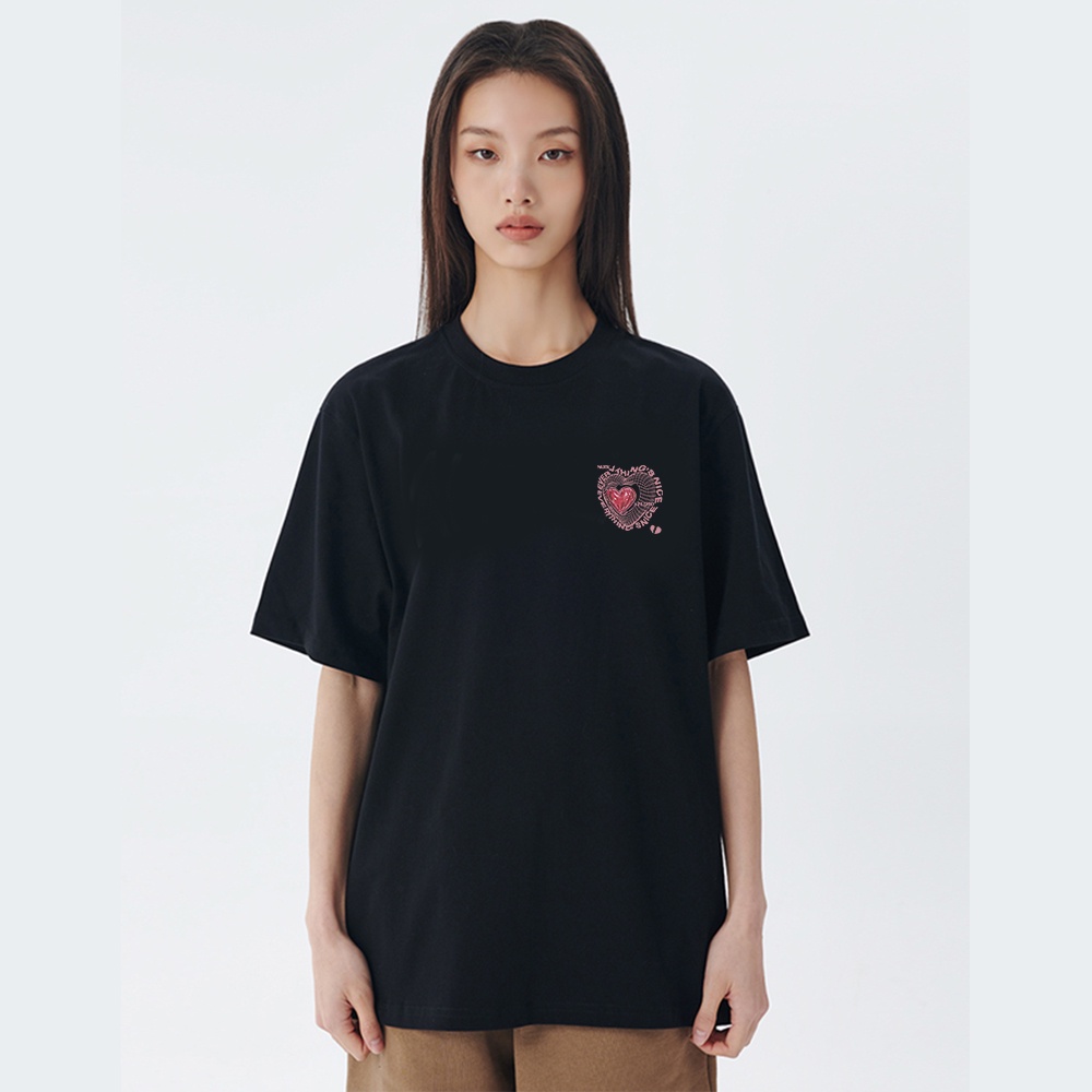 RDGF official shop atasan kaos cinta crewneck oversize pola cetak kaos couple