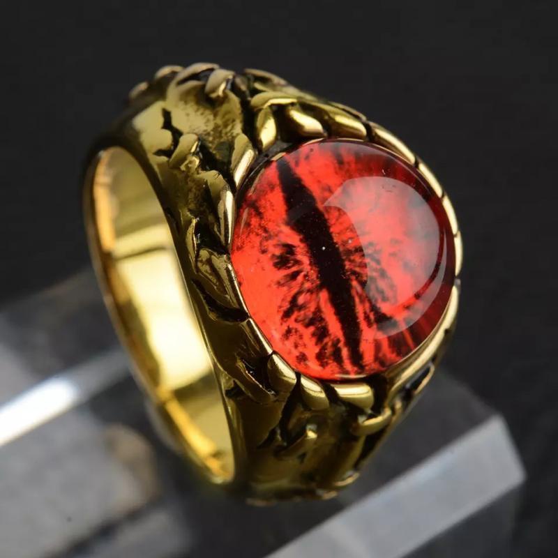 Cincin Desain Mata Ajaib Gaya Hip Hop Untuk Pria