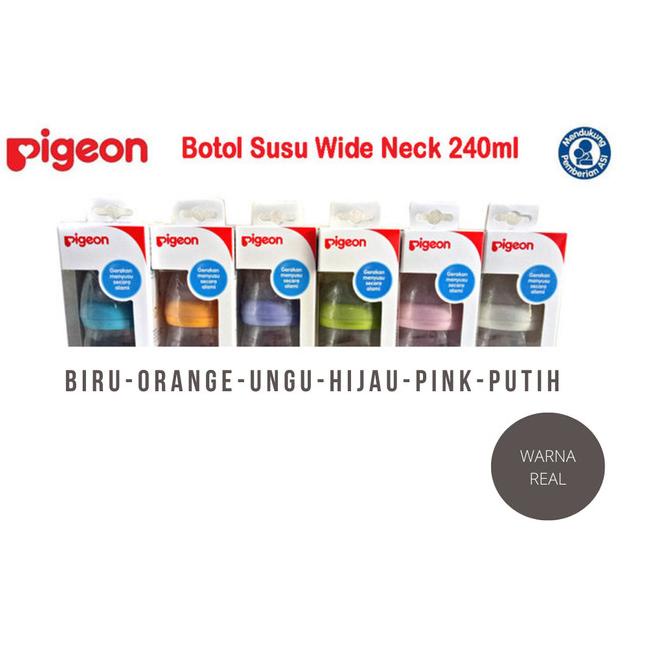 Botol Susu Bayi Pigeon 240Ml Peristaltic Plus Wide Neck 1Pc 240 Ml
