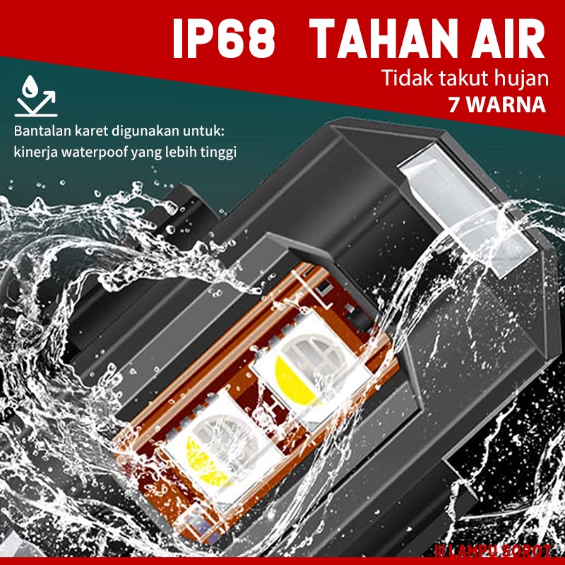 Lampu Strobo LED 7 Warna Universal Anti TabraKan Untuk Motor/sepeda/drone/pesawat Multi Mode Dengan Port Charger USB Lampu LED Kedip  Aircraft Anti Air Lampu LED Model Pesawat