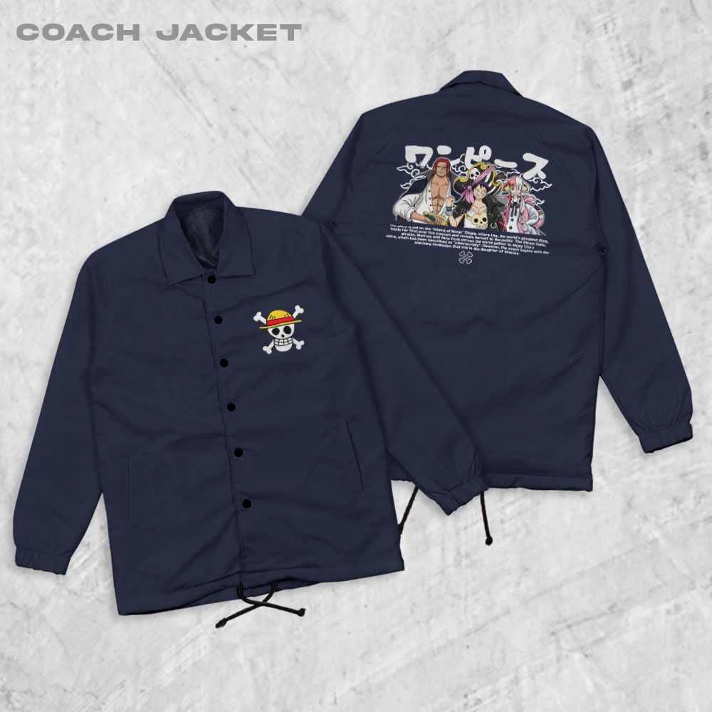 Fortglass One Piece Crew Coach Jaket Polos Pria Jaket Parasut Unisex