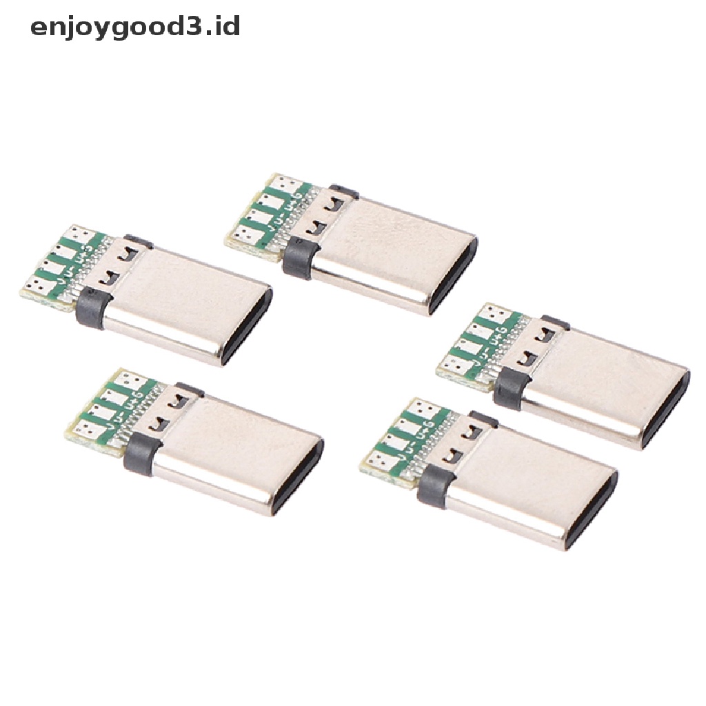 5pcs Konektor Soket Plug Solder USB 3.1 Tipe C Male DIY